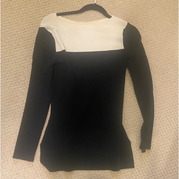 Derek Lam Ioc x Athleta Colorblock Central Sweater Size Small Black Cream - Picture 1 of 10